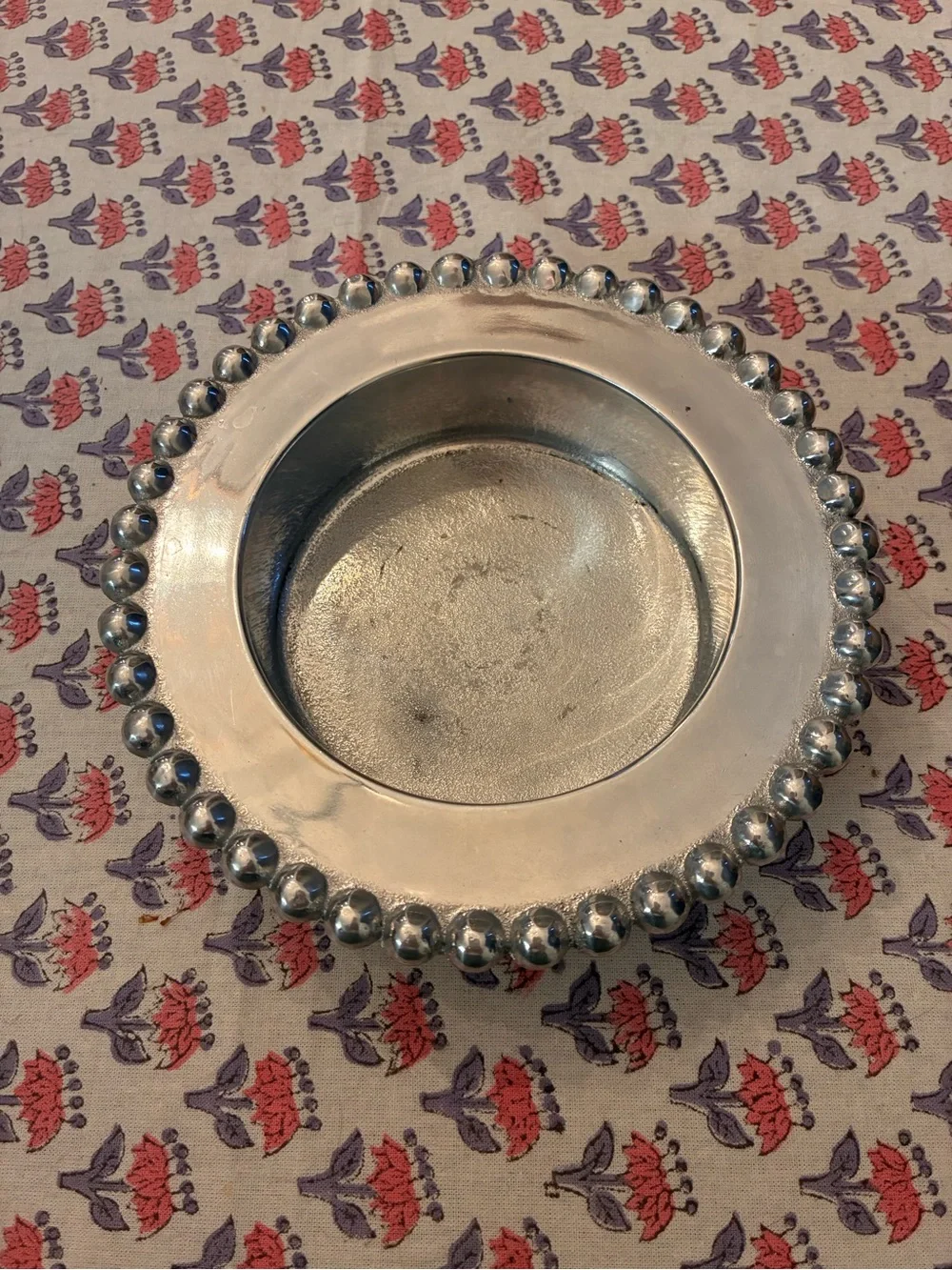 Mariposa Silver Beaded Wine Coaster
